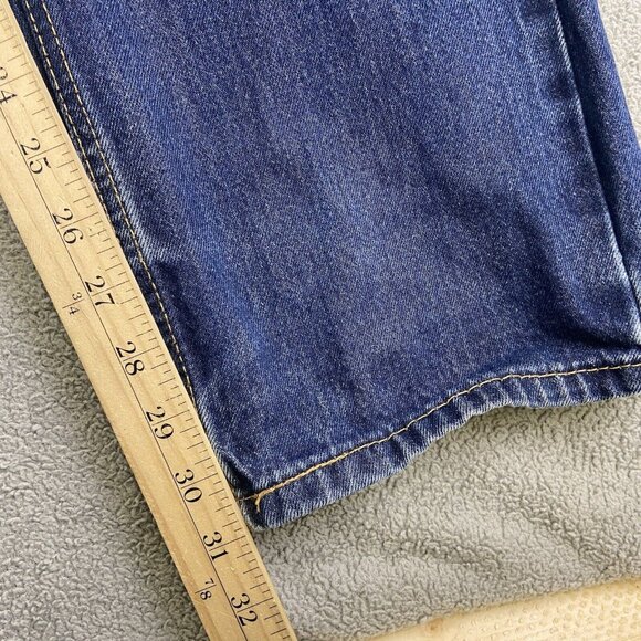 Levi's 505 Straight Fit Jeans Mens 38x32 (Fits 38x31) Medium Denim Blue - Picture 3 of 11